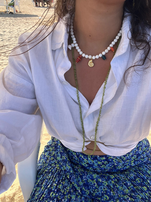 Coral charm necklace